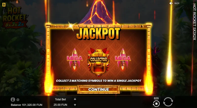 Hot Rocket 5x 3x 2x – Jackpot Spins-ის გაშვება რაკეტა-კოლექტორით ცენტრში